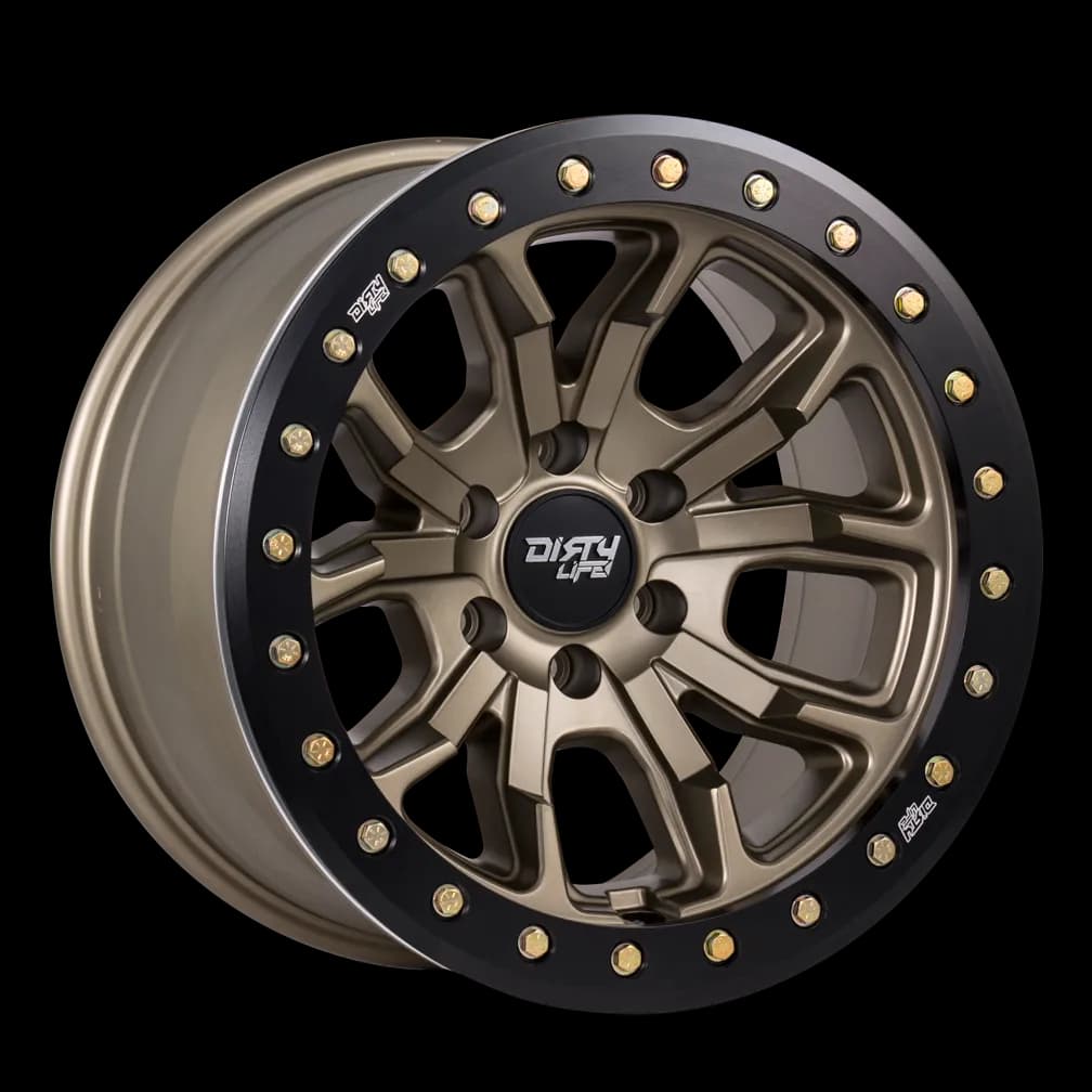 Dirty Life DT-1 9303 Series Beadlock Wheel, 17X9 8x6.5 -12mm - Satin Gold