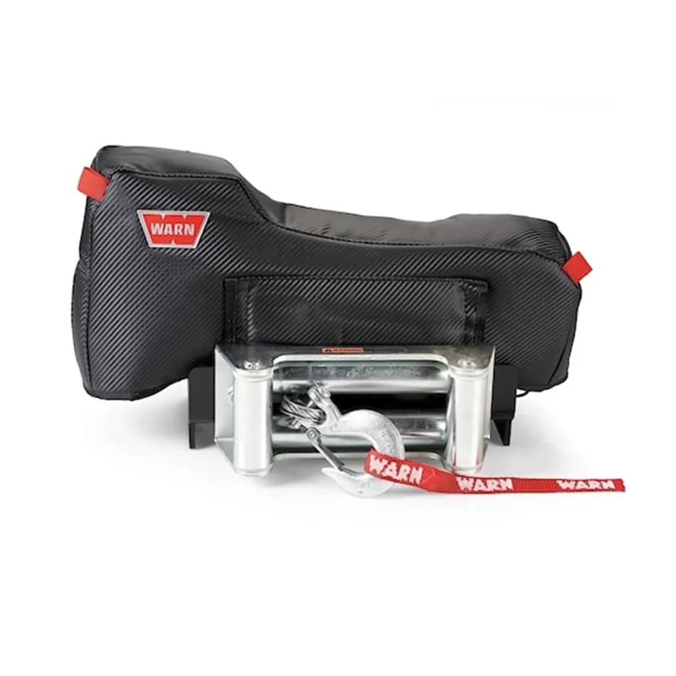 WARN - Fits M8/ XD9/ 9.5XP/ VR8000/ VR10000/ VR12000 Winches; Vinyl With Mesh Backing; Front Flap Allows Access To Winch Drum; Zipper Allows Access To Clutch