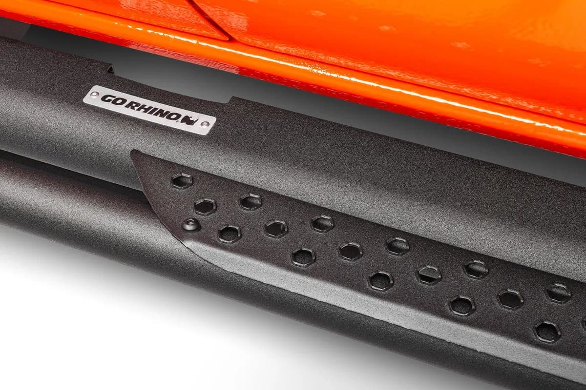 RealTruck (Go Rhino) Dominator Xtreme DT Side Steps With Frame Mounting Bracket Kit 2005-2023 Toyota Tacoma; Double Cab