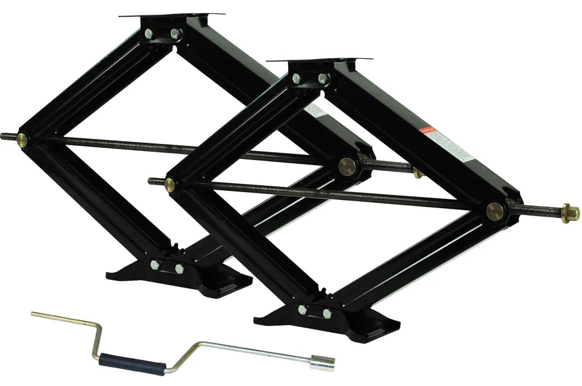 Trailer Jack Scissor Style Extends From 4 3/4 in to 24 in 5000 Lbs Set of 2
