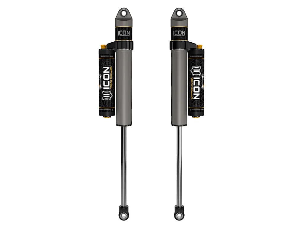 ICON 1999-2025 Ford F-250/F-350 Super Duty, 3-6” Lift, Rear, V.S. 2.5 Aluminum Series Shock Absorbers, Piggyback Reservoir w/ CDCV, Pair