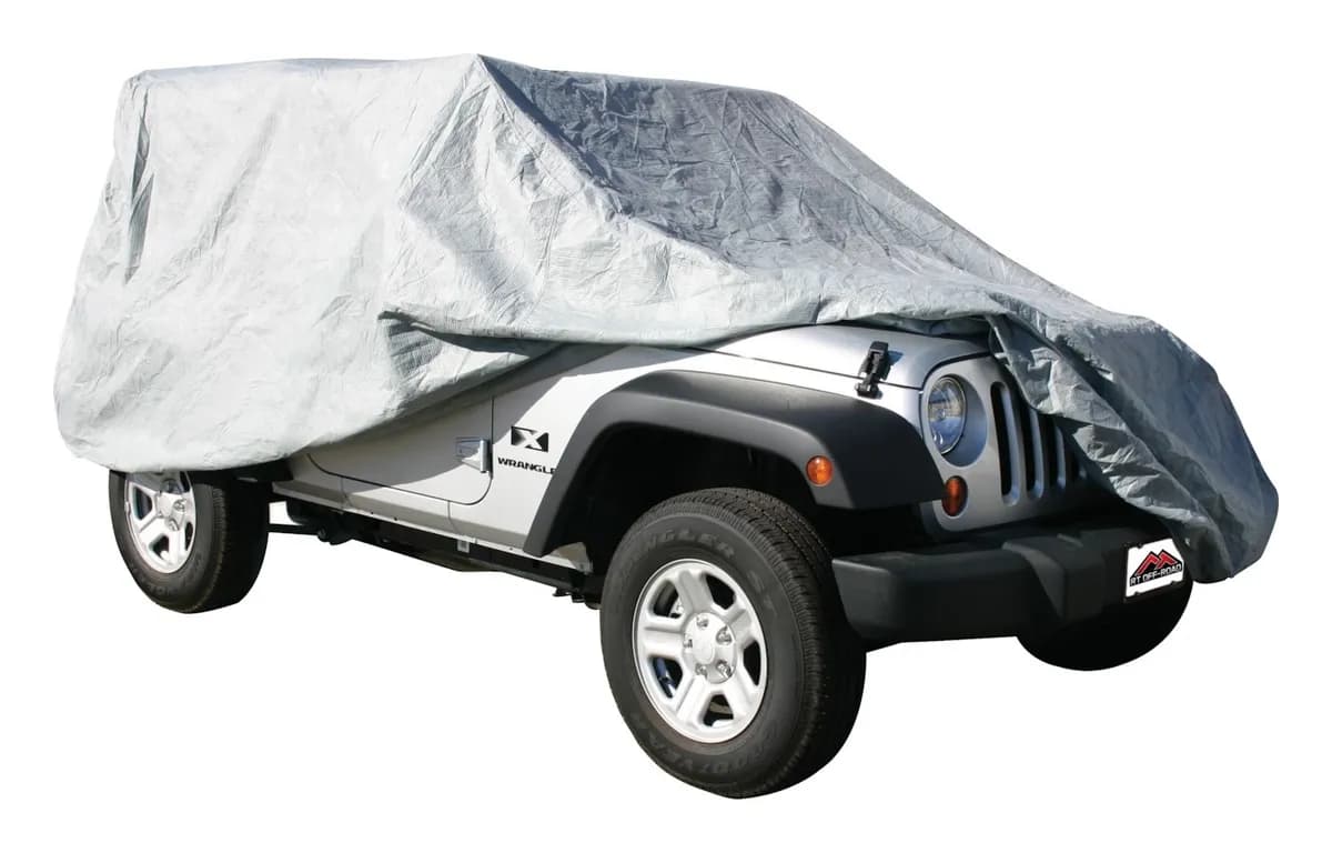 2007-2010 Wrangler JK 2-Door Model; Grey; 3 Layer; Includes Lock Cable & Storage Bag