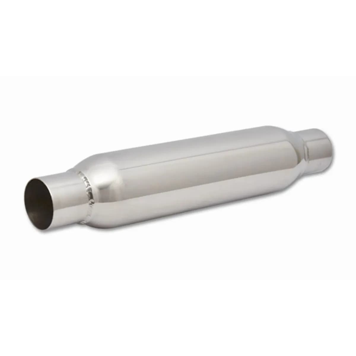 Bottle Style Resonator; 2.25 in. Inlet/Outlet ID; 3.5 in. Body OD; 18 in. Overall L; 14 in. Body L;