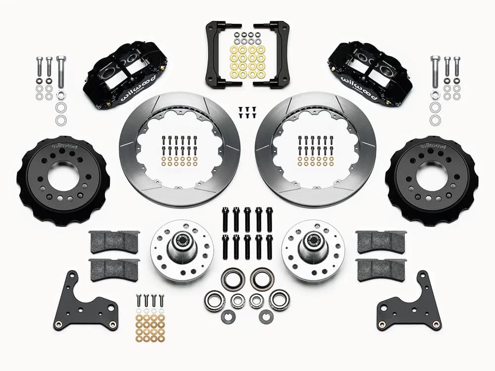 1965 - 1972 Chrysler, Dodge, Plymouth Forged Narrow Superlite 6R Big Brake Front Brake Kit (Hub) - 140-15199 - GT Slotted / Black