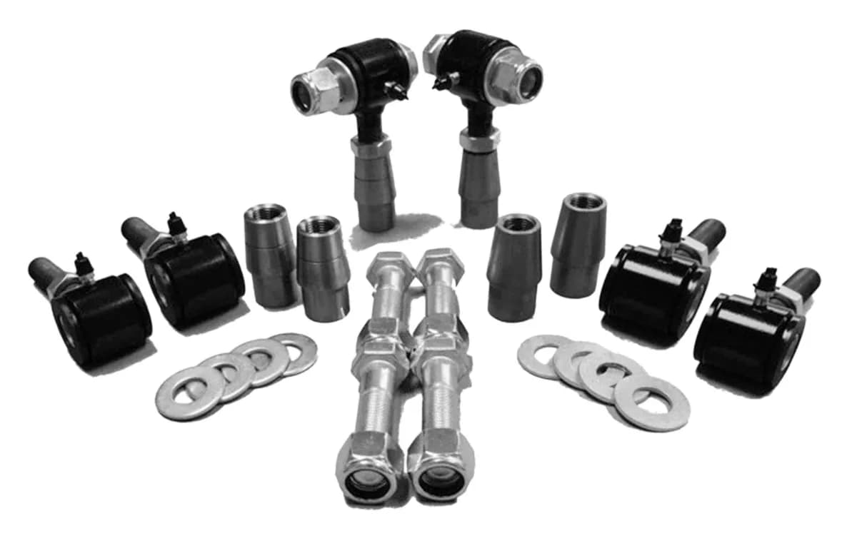 Steinjäger 7/8-14 RH LH Poly Bushings Kits, Male 3/8 Bore x 3.00 Wide fits 1.750 x 0.250 Tubing Black Powdercoated Bush Housing Six Poly Ends Per Kit