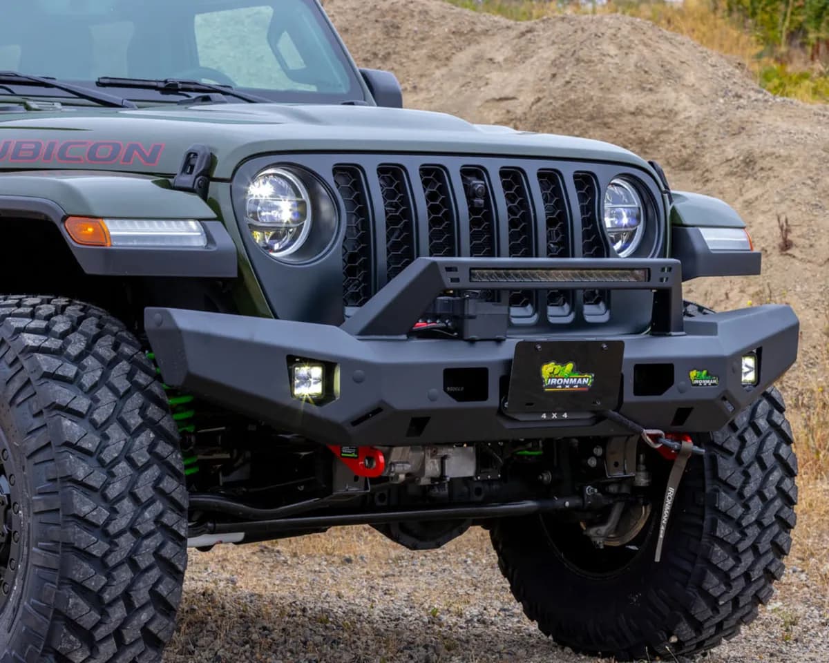 0718 Wrangler Raid Full Length Front Bumper Kit 40w Flood Clear Lights