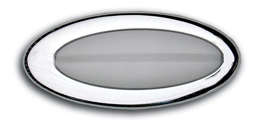 Dome Light; Chrome Elliptical; Frosted Lens; 4.5 in. x 2 in. x .75 in.;