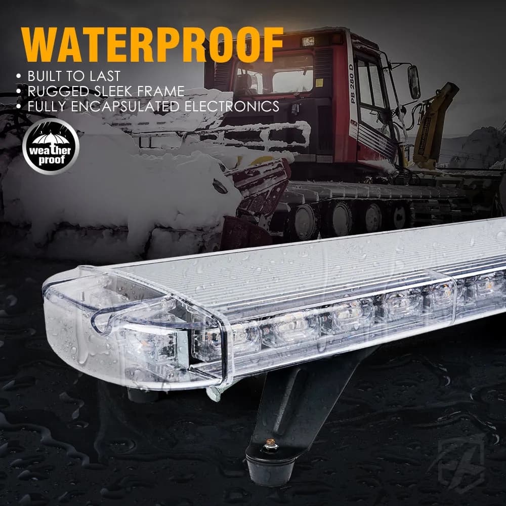 48" LED Rooftop Strobe Light Bar with Mounting Brackets | Amber Crane Series