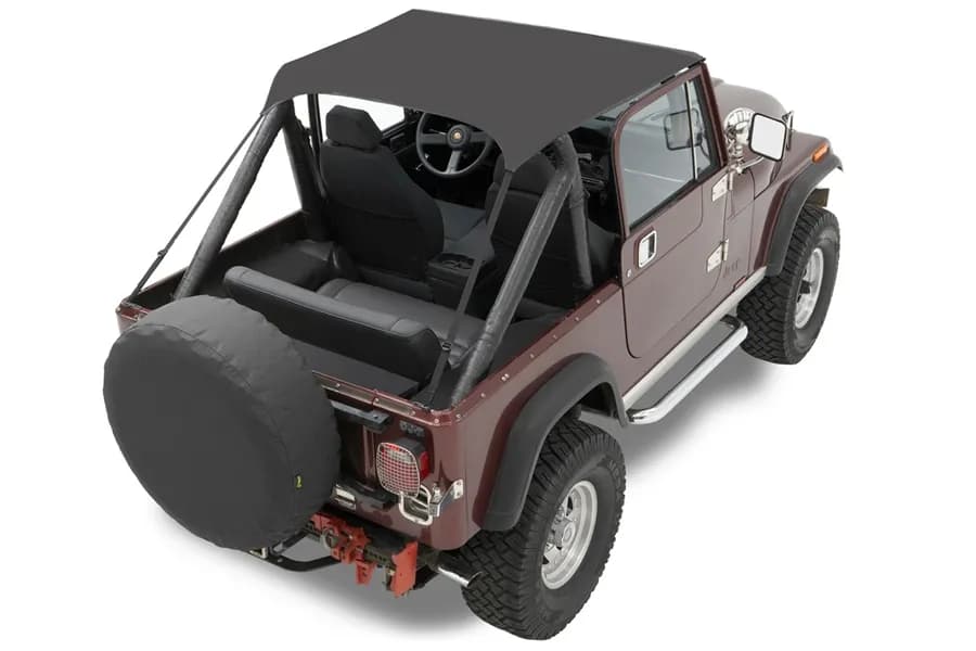 Jeep CJ5 Bikini Top Traditional Bikini Top For Jeep 1976-1983 CJ5 Black Crush Bestop