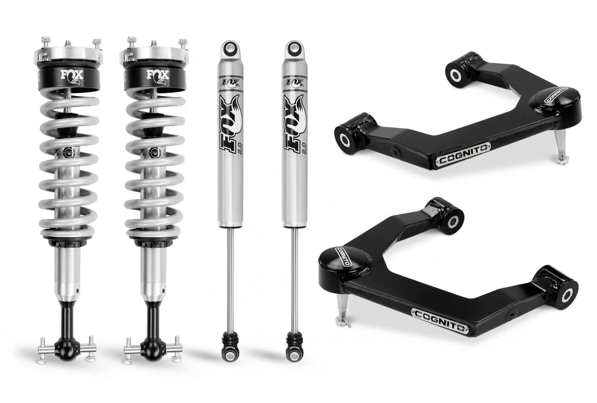 Cognito 1-Inch Performance Leveling Kit With Fox PS Coilover 2.0 IFP Shocks for 19-21 Silverado Trail Boss Sierra AT4 1500 4WD