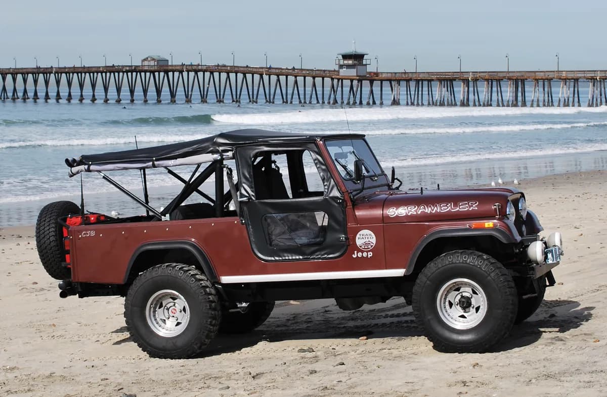 Black Crush Tigertop Tigertop Complete Replacement Soft Top Jeep 76-83 CJ5; Includes 1-piece full Fabric Doors; Clear side and rear windows
