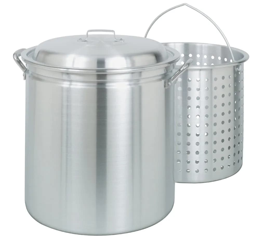 34qt Aluminum Stockpot With Basket