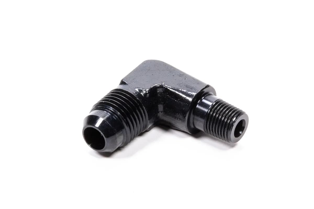 90 Deg Adapter Fitting #6 x 1/8 MPT Black