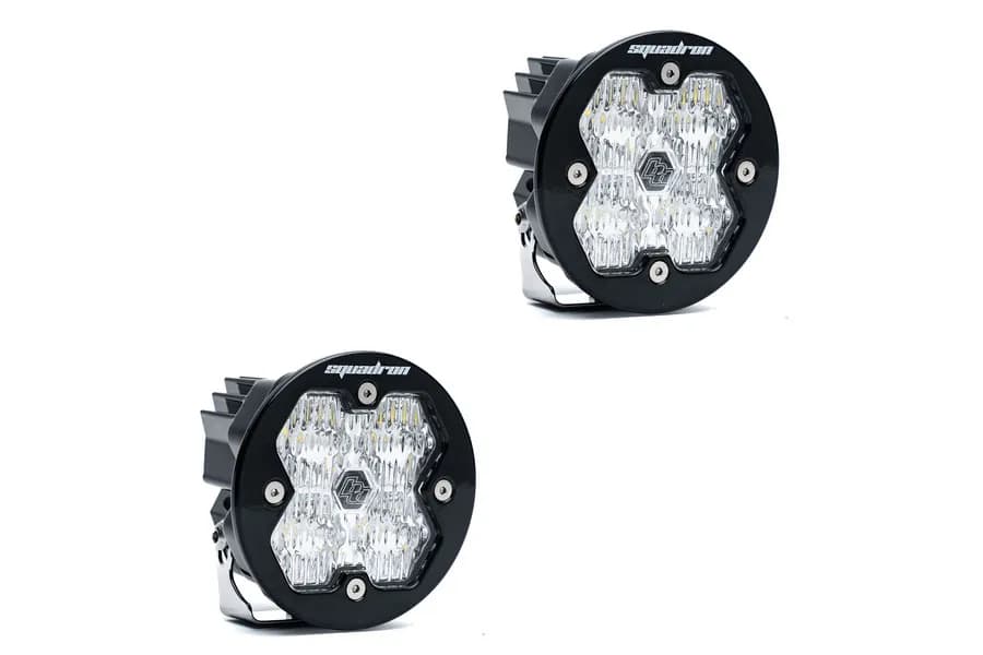 Squadron-R 2.0 Sport Black LED Auxiliary Light Pod Pair (No Harness) Universal Clear Wide Cornering Baja Designs