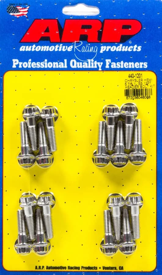Chrysler Hemi 5.7/6.1l ss 12pt Header Bolt Kit Stainless Steel