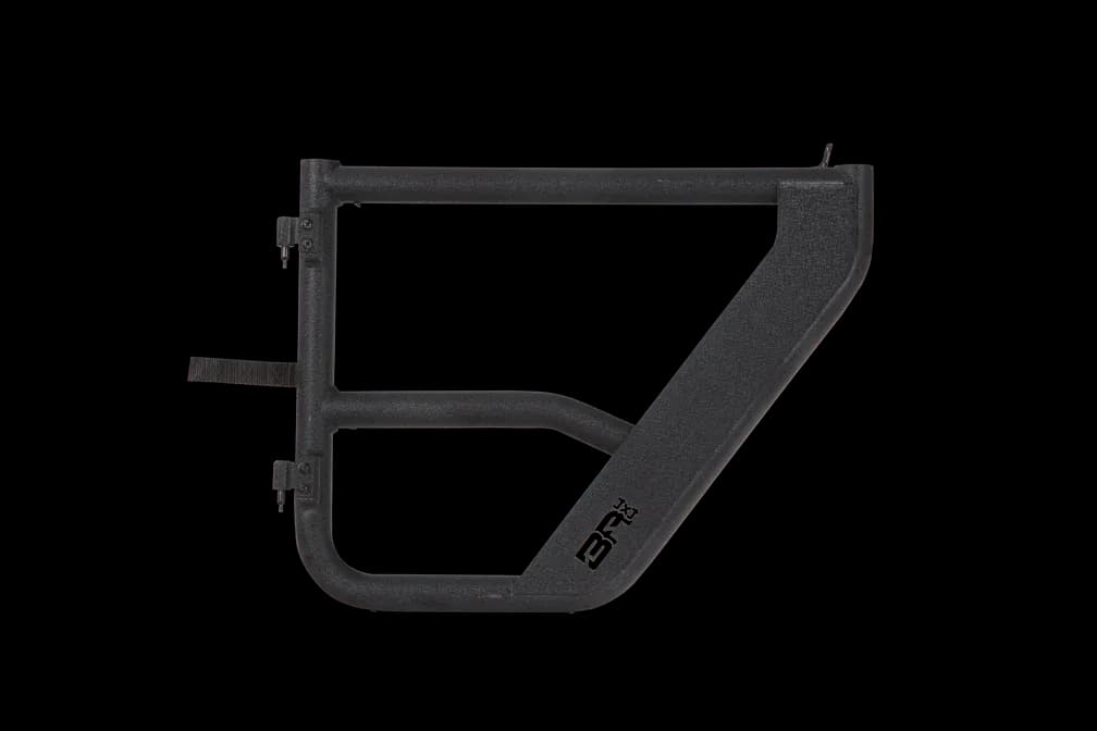 Tube Doors; 2 in. Steel Tube; Rear; Textured; Black; Metal; Pair; Industy Leading Teo-Stage Latch Mechanism;