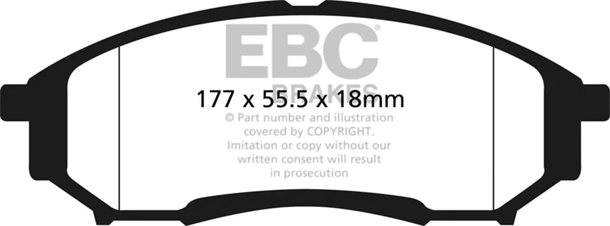 Truck/SUV Extra Duty Brake Pads; FMSI Pad No. D1068; Vented; 340mm Dia.; 126mm Height; 34mm Thick; 126.7mm Center Hole Dia.; Pad Dimensions: 177 x 55.5 x 18mm;