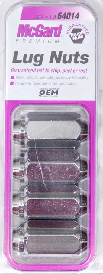 Hex Lug Nut M14x1.5 Cone Seat 22mm Hex 1.945 in Oal Chrome (4 Pk)