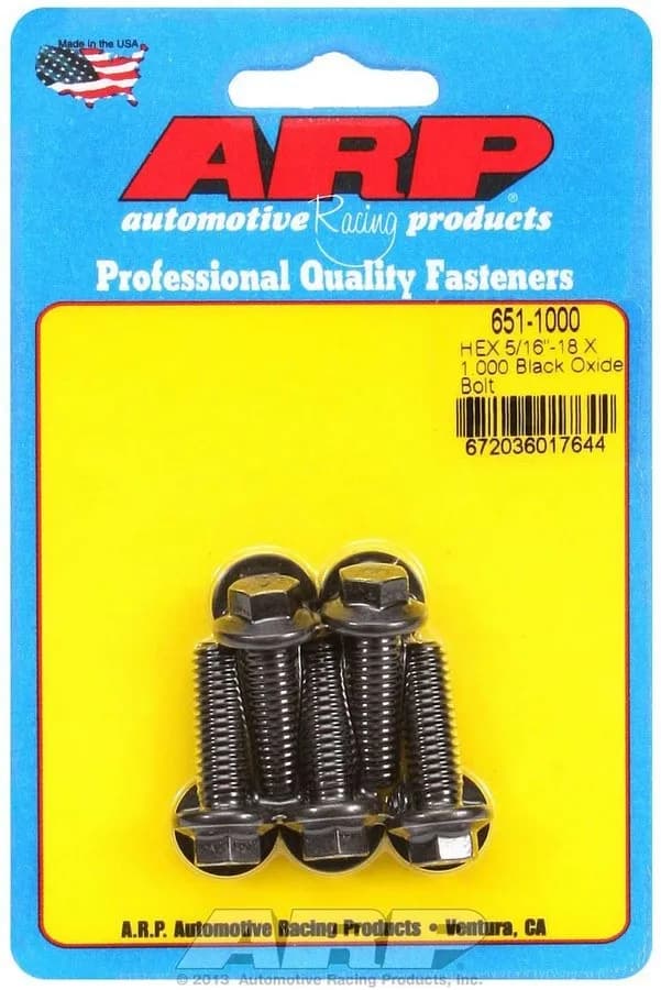5/1618 x 1.000 Hex Black Oxide Bolts