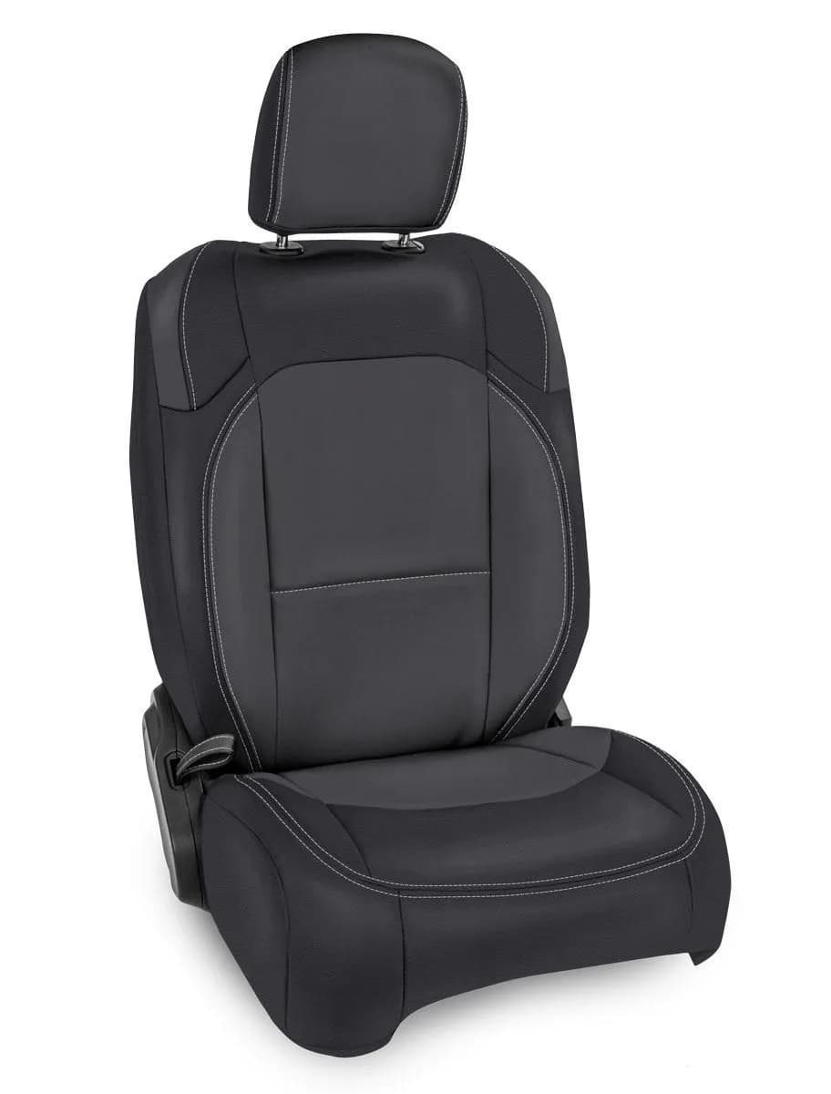Front Seat Covers For 18-24 Jeep Wrangler JL 2 Door with Molle Back Pair Black and Gray PRP Seats