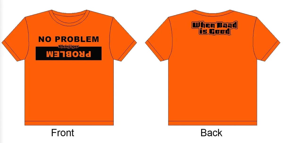 Steinjäger Orange Shirts Problem No Problem Size M