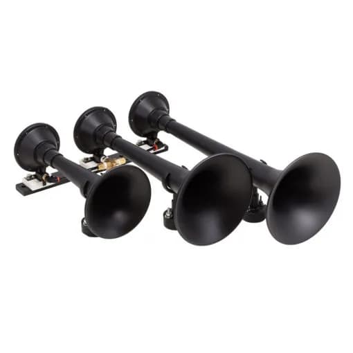 Spare Tire Kit w/Horns; Includes Triple Black Horns PN[730]/ 150/200 PSI Waterproof Air Compressor PN[6450RC]/ 3.0 Gallon Air Tank PN[6350RT];