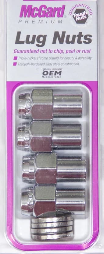 Hex Lug Nut 7/1620 Mag Washer Reg .746 in Shk 13/16 Hex 1.65 in Oal Chrome (