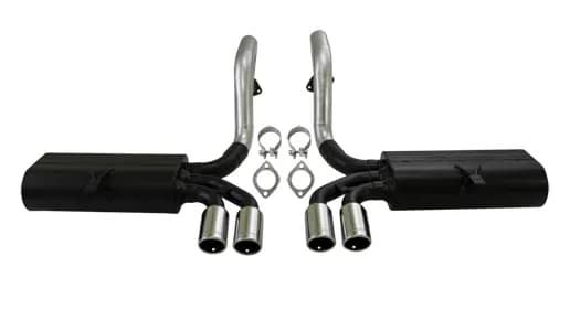 97-04 Chev. Corvette. 5.7L V8 Axle-back 80 Series Muffler Mandrel Bent 16 Gauge Tubing 3in. Polished 304S W/Embossed Logo tip DOR Force II 409S Stainless Steel