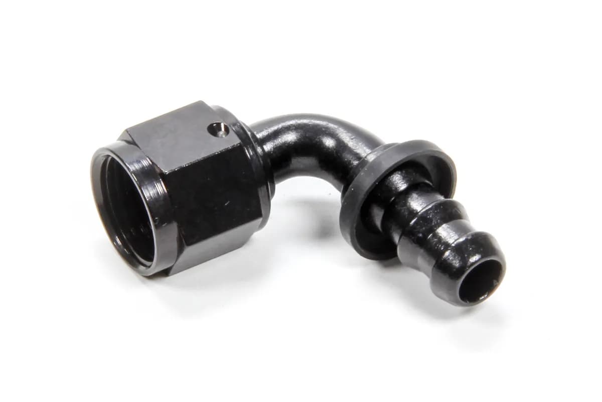 #10 Nut x 8an 90 Deg Pushlite Hose End For Fuel Cell Conversion Black