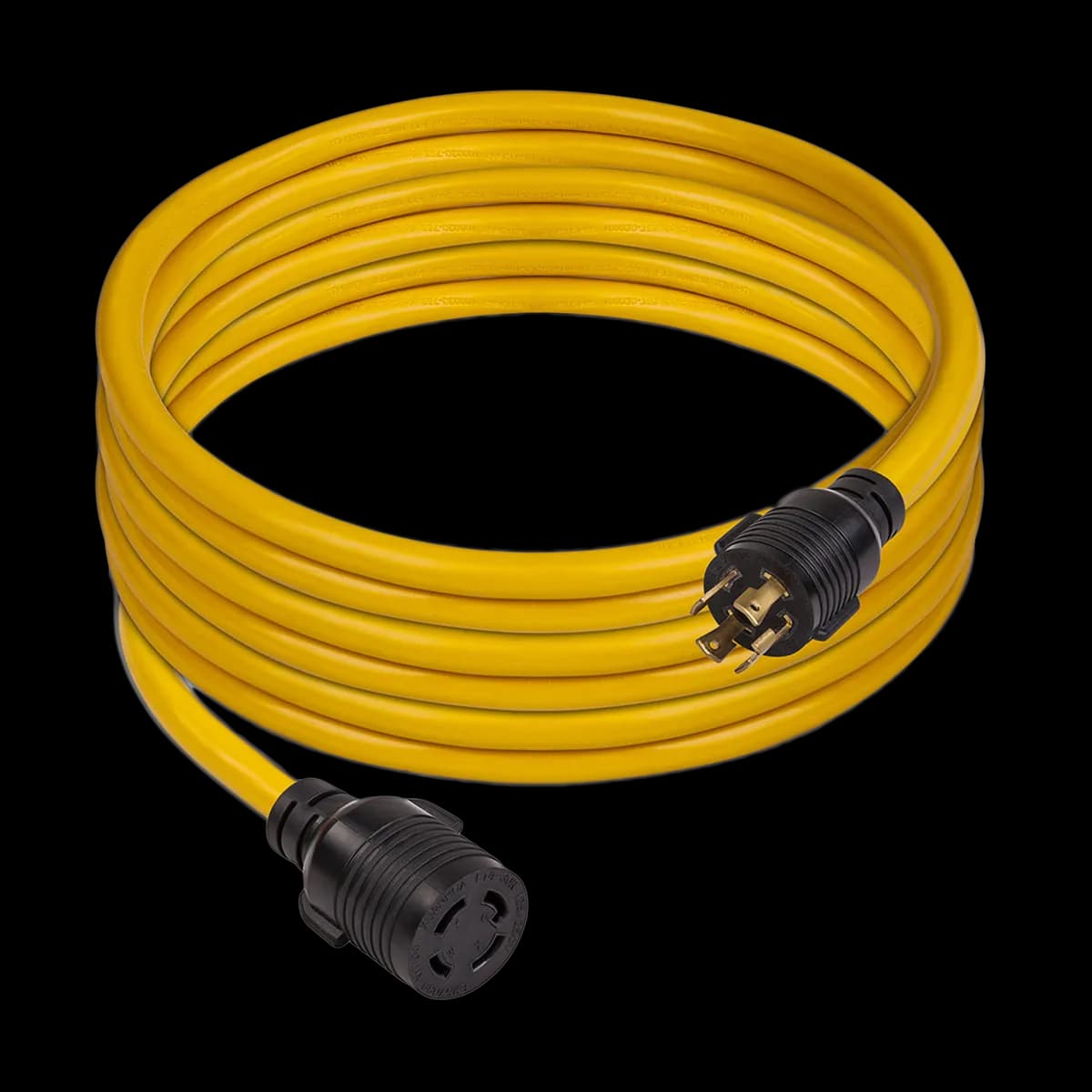 25ft Heavy Duty L14-30P to L14-30R Power Cord Extension With Storage Strap