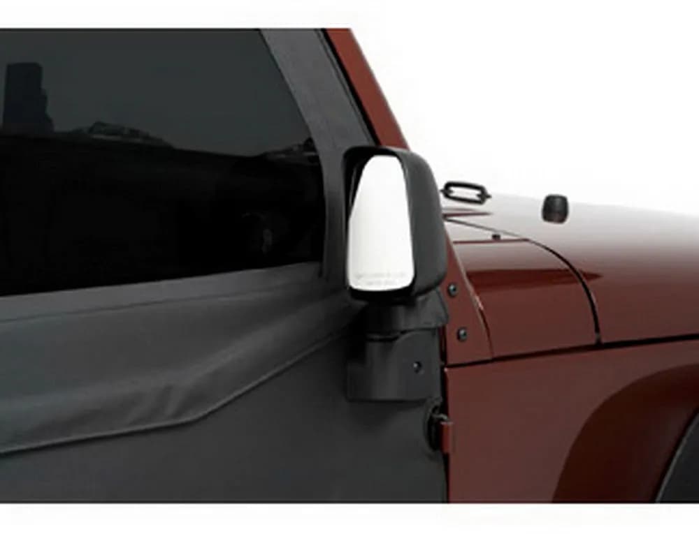 Jeep Mirror Replacement Set For Jeep 1987-1995 Wrangler YJ Slotted Arm Design Black ABS Composite Bestop