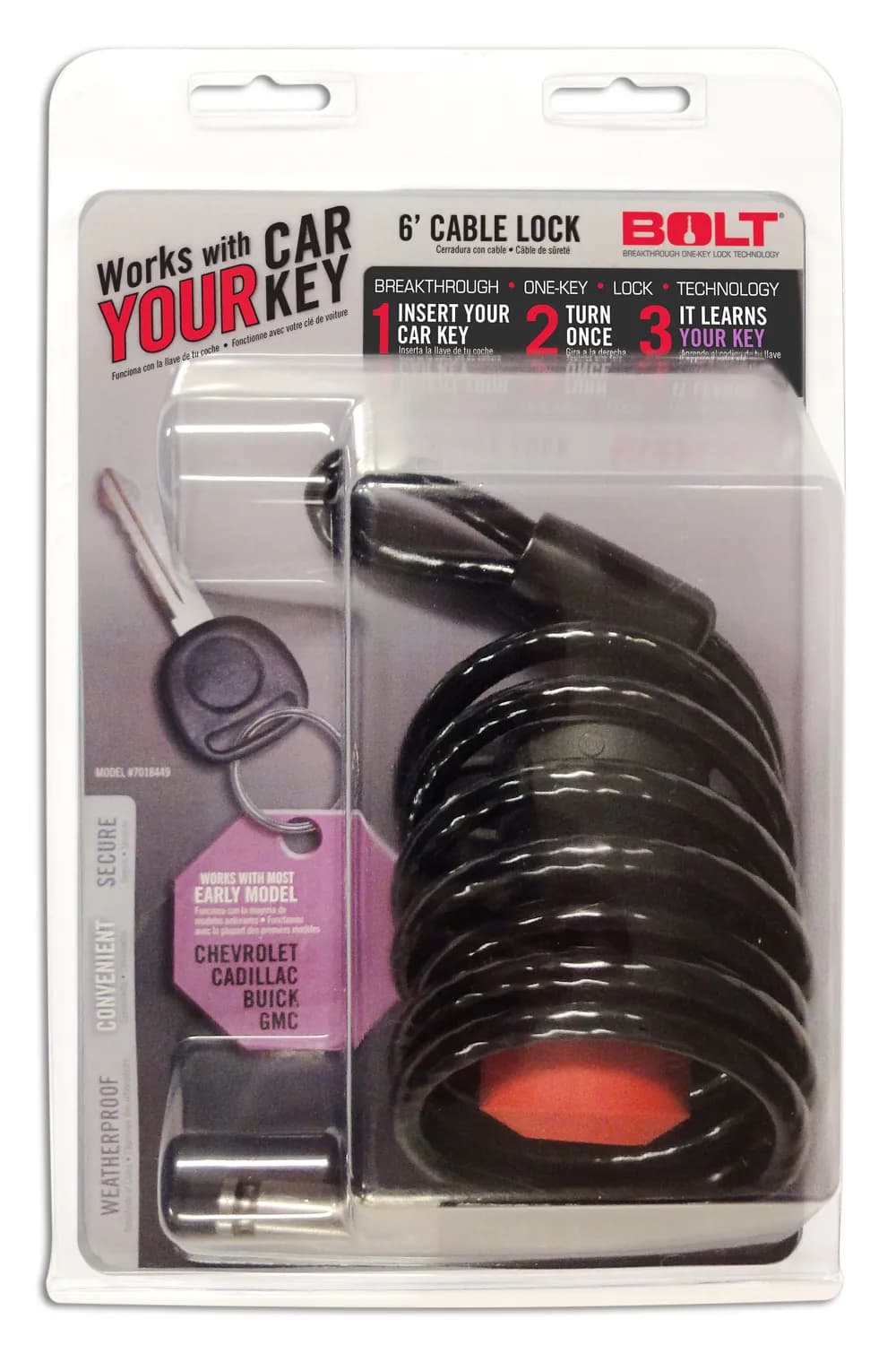 (Clamshell)9506 gm a Earlier Model Vehicles 6ft Cable Lock
