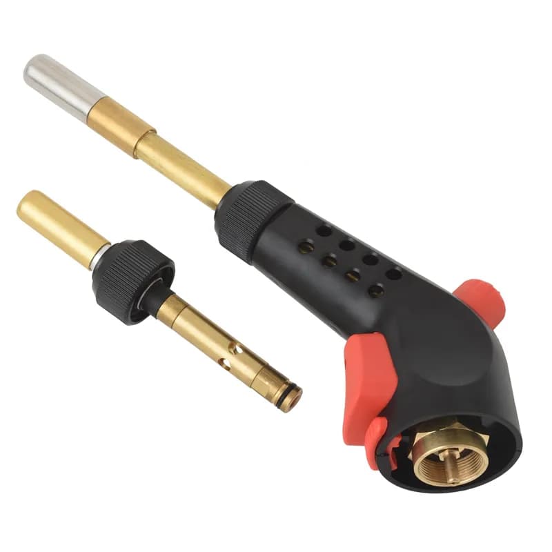 Propane Gas Blow Torch With Push Button Igniter & 2 Interchangeable Heads