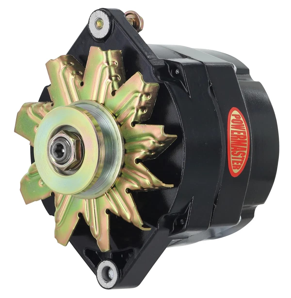 Alternator; Jeep Upgrade; 1 in. Spool Motorola Replacement; 100 Amp; 75 Idle; 1 Groove V Type Pulley; 1 Wire; Black;