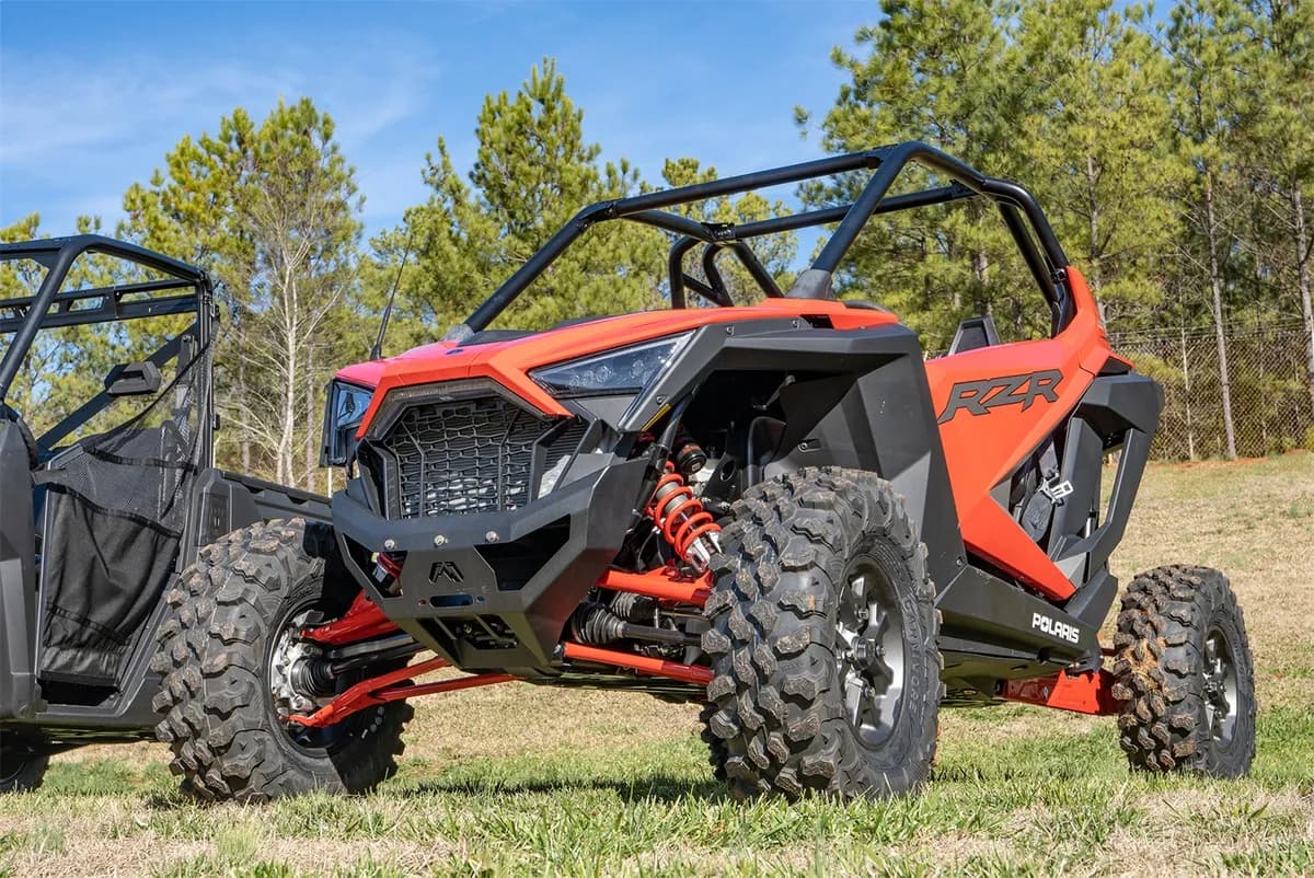 SXS Winch Bumper; 2 Stage Matte Black Powder Coated;