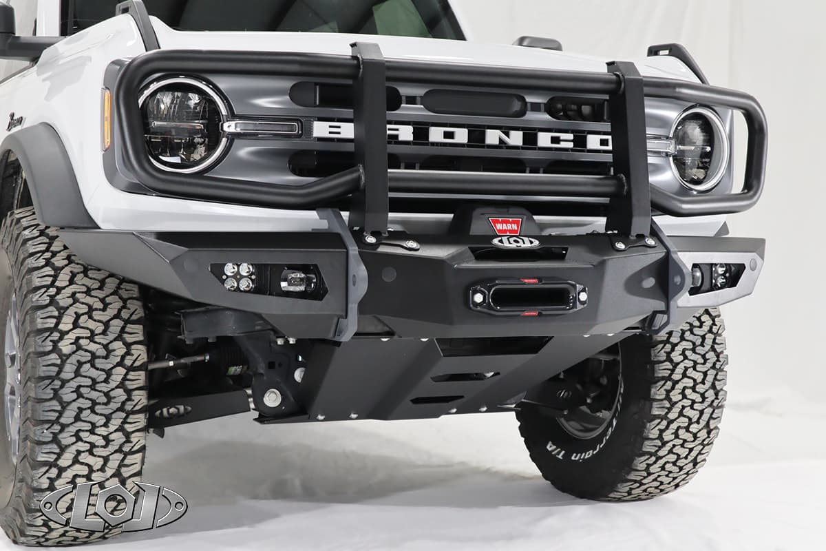 2021+ Bronco Black Ops Full Width Winch Front Bumper (Black Powder Coated) product image