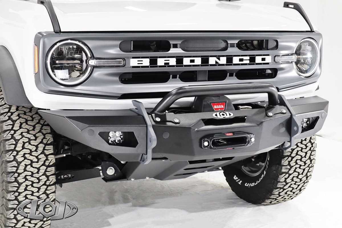 2021+ Bronco Black Ops Shorty Winch Front Bumper (Black Powder Coated) product image