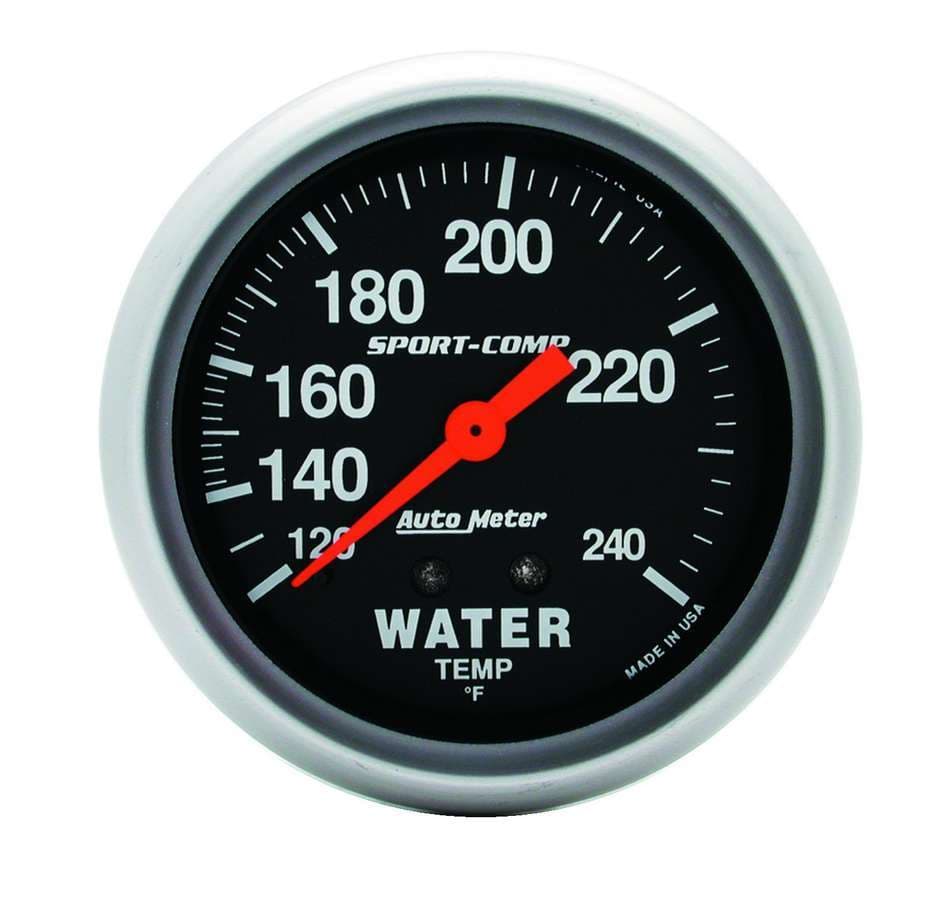 AutoMeter Gauge, Water Temp, 2 5/8", 120-240?F, Mechanical, Sport-Comp