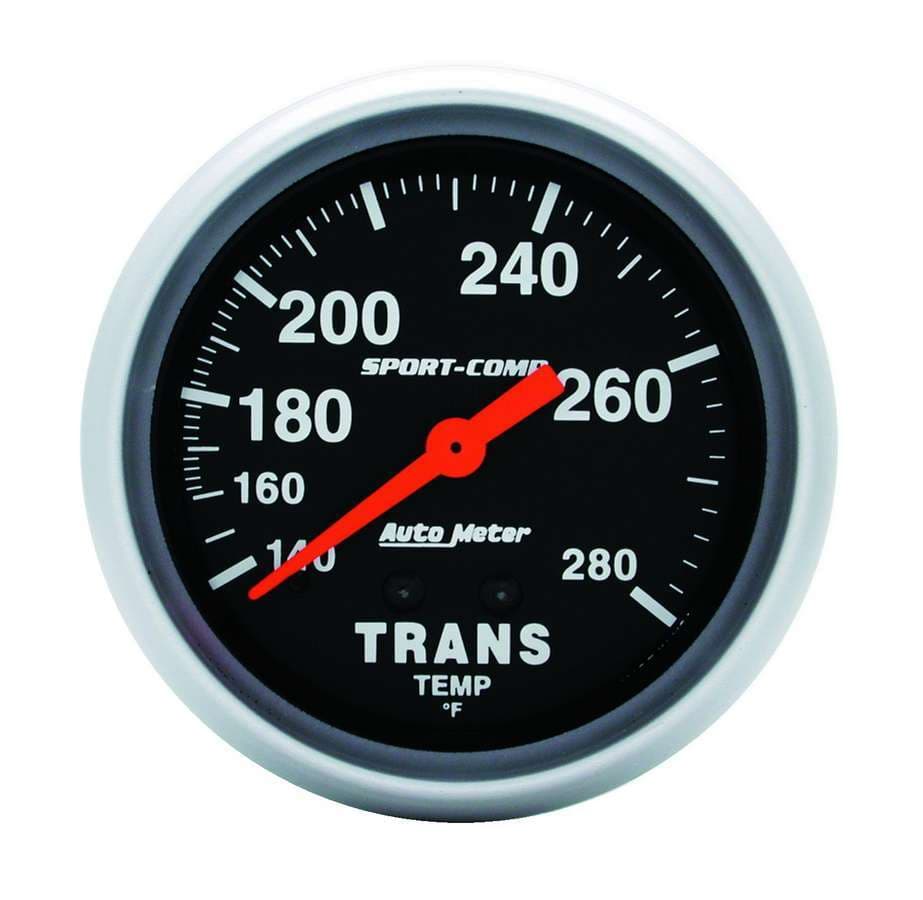 AutoMeter Gauge, Transmission Temp, 2 5/8", 140-280?F, Mechanical, 8ft., Sport-Comp
