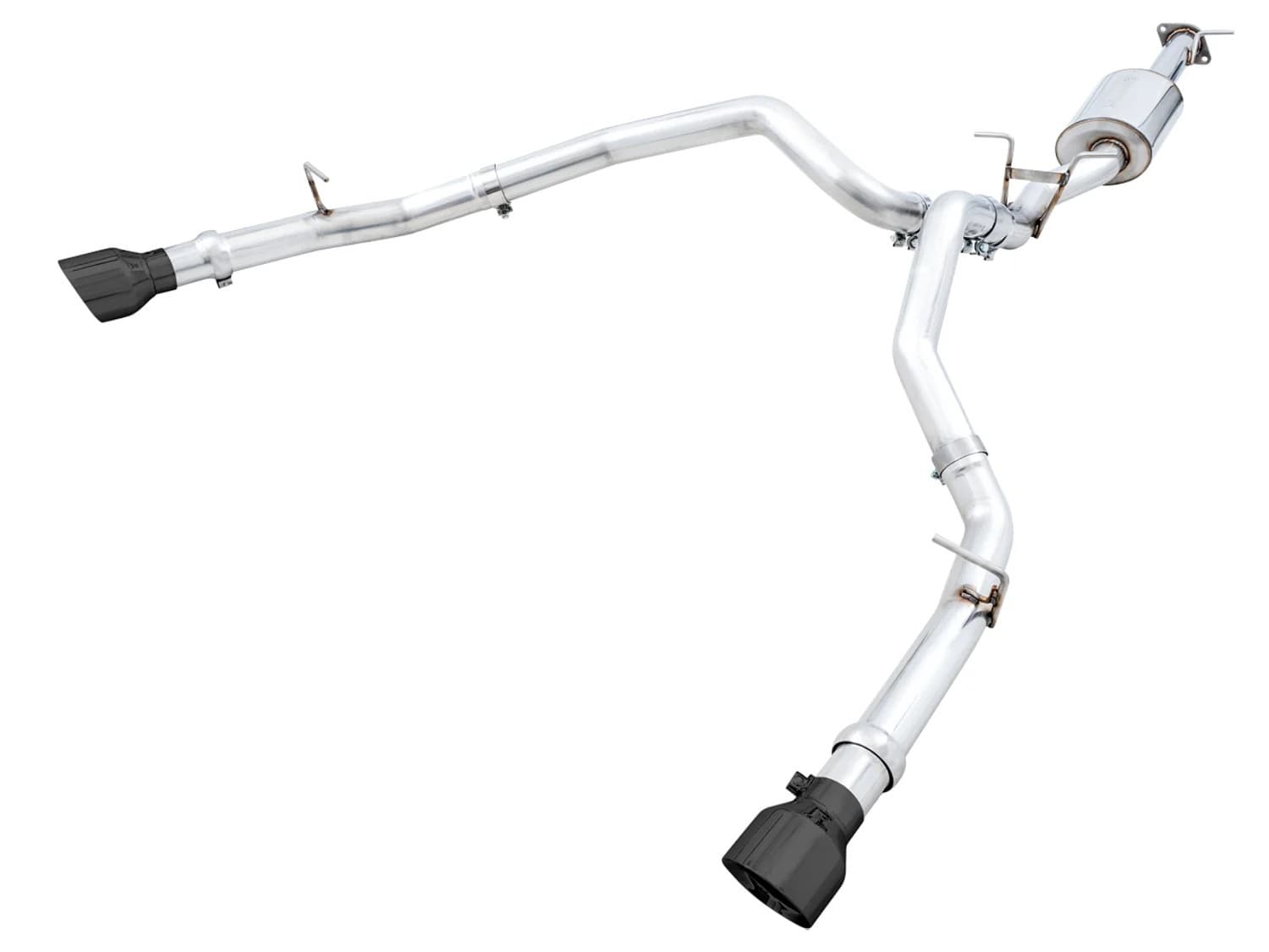 AWE 0FG Dual Rear Exit Catback Exhaust for 5th Gen RAM 1500 5.7L with bumper cutouts - Diamond Black Tips product image