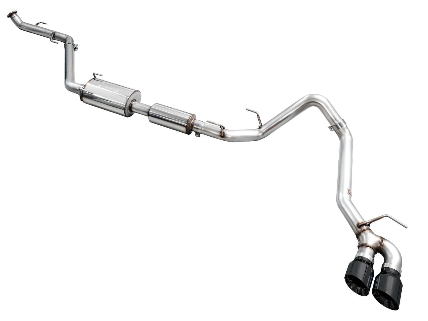 AWE 0FG Exhaust for 4th Gen Toyota Tacoma - Dual Diamond Black Tips product image