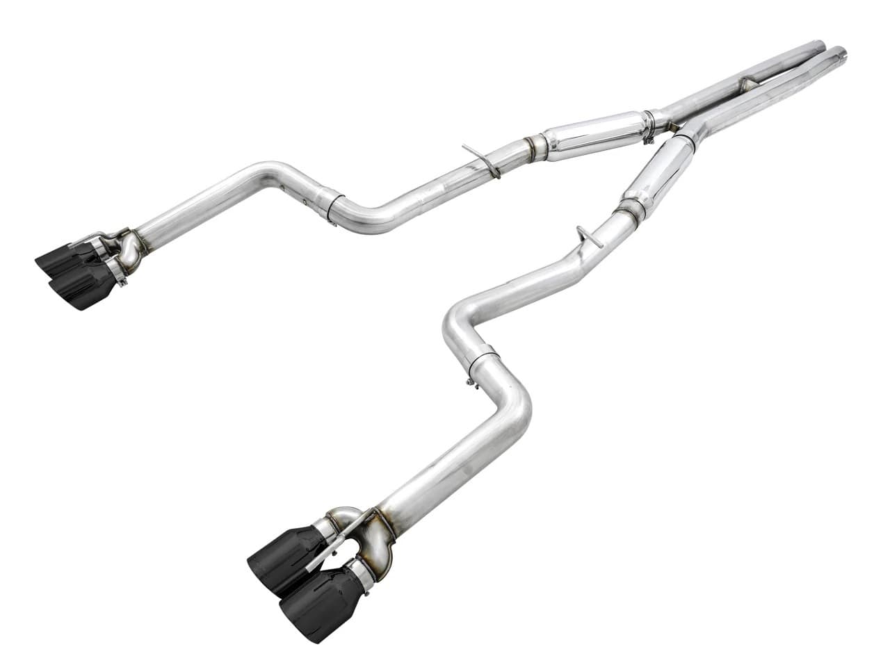 AWE Track Edition Exhaust for 15+ Challenger 6.4 / 6.2 SC - Diamond Black Quad Tips product image