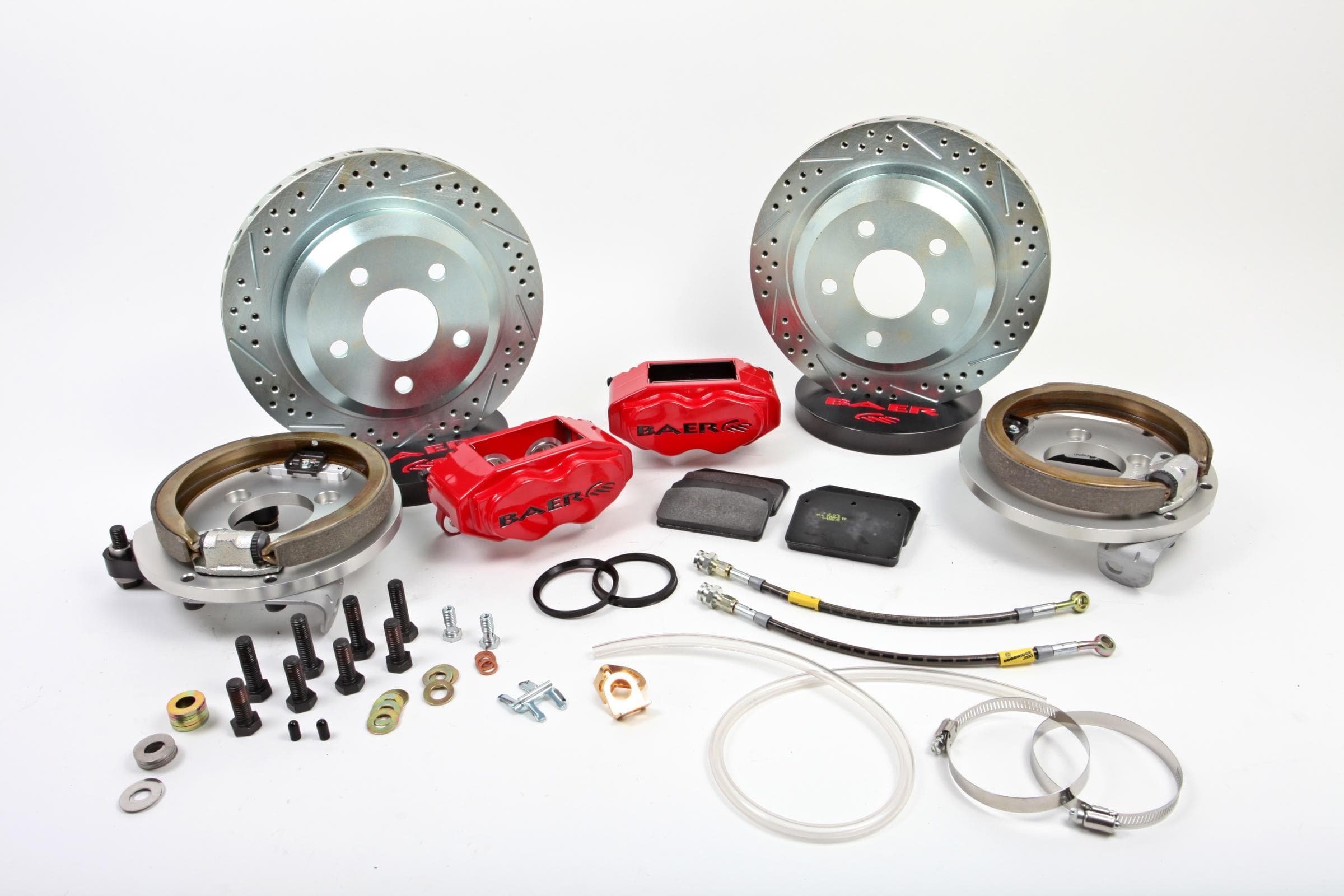 Baer Brake Systems Brake System 12 Inch Rear SS4 with Park Brake Red 78-87 GM G Body Stock 10 Bolt Rear BAER Brakes