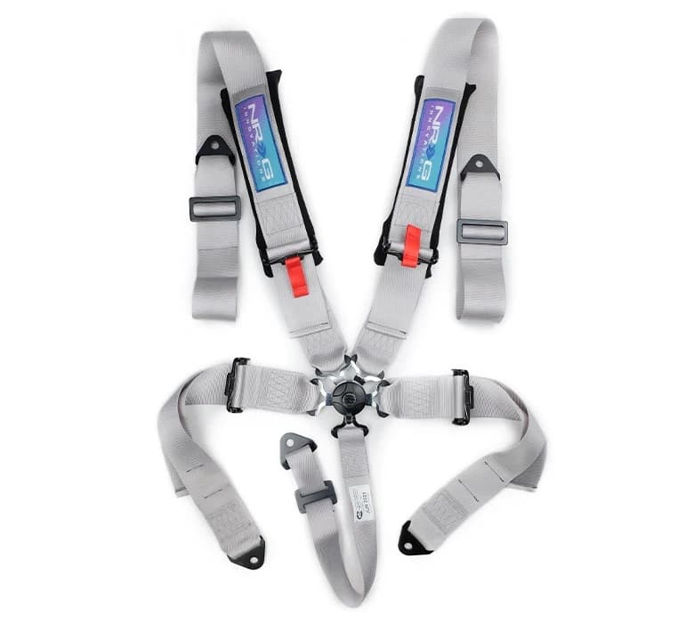 NRG Innovations Harness 5pt Camlock Silver w/Pads SFI 16.1