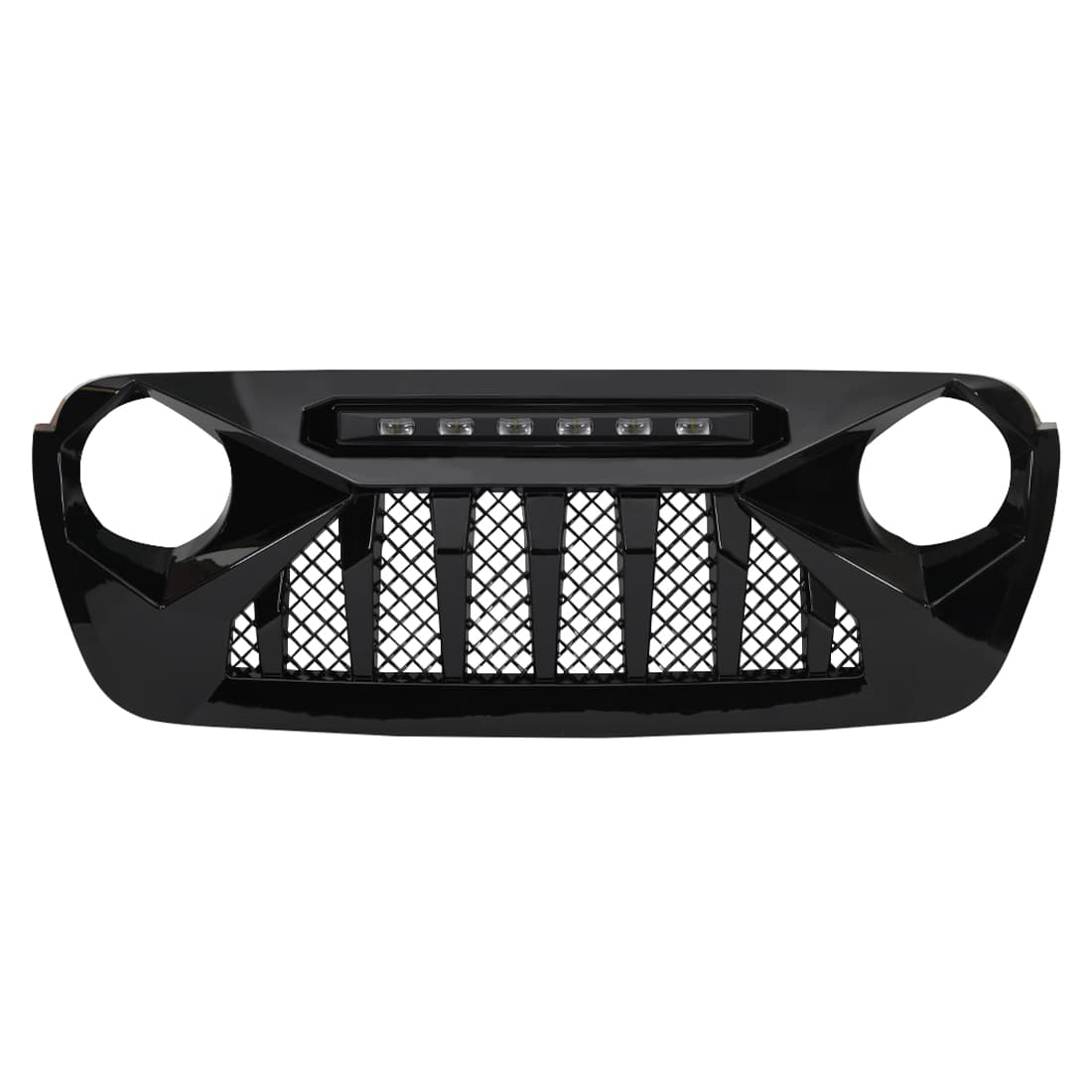 American Modified Amjpca00117 Demon Grille w/ LED Off-Road Lights, Glossy Black product image