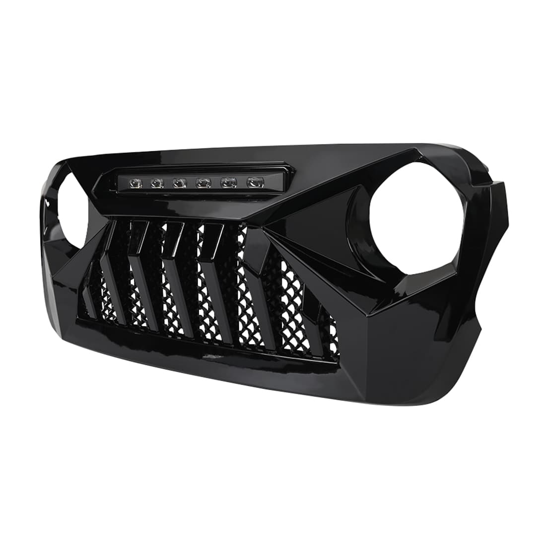American Modified Amjpca00117 Demon Grille w/ LED Off-Road Lights, Glossy Black product image
