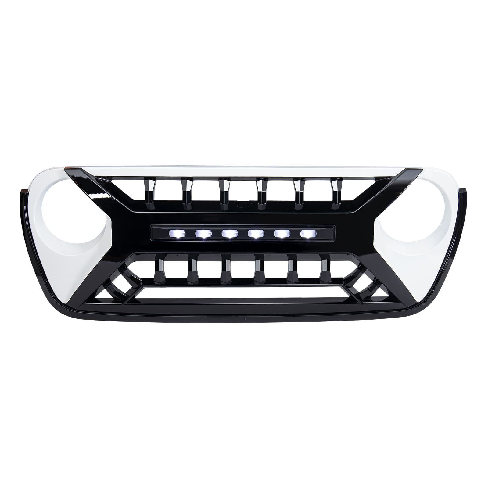 American Modified Amjpca00127 Armor Grille With LED Off-Road Lights - Black And White product image