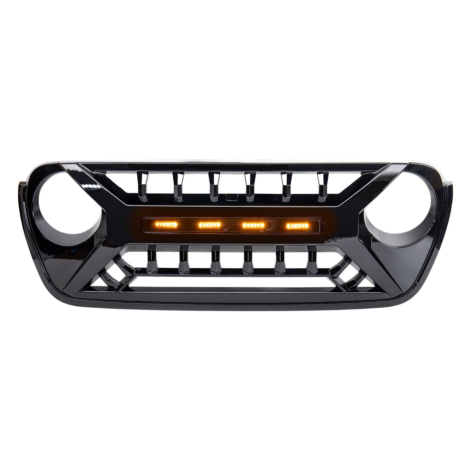 American Modified Amjpca00128 Armor Grille With LED Amber Lights - Glossy Black product image