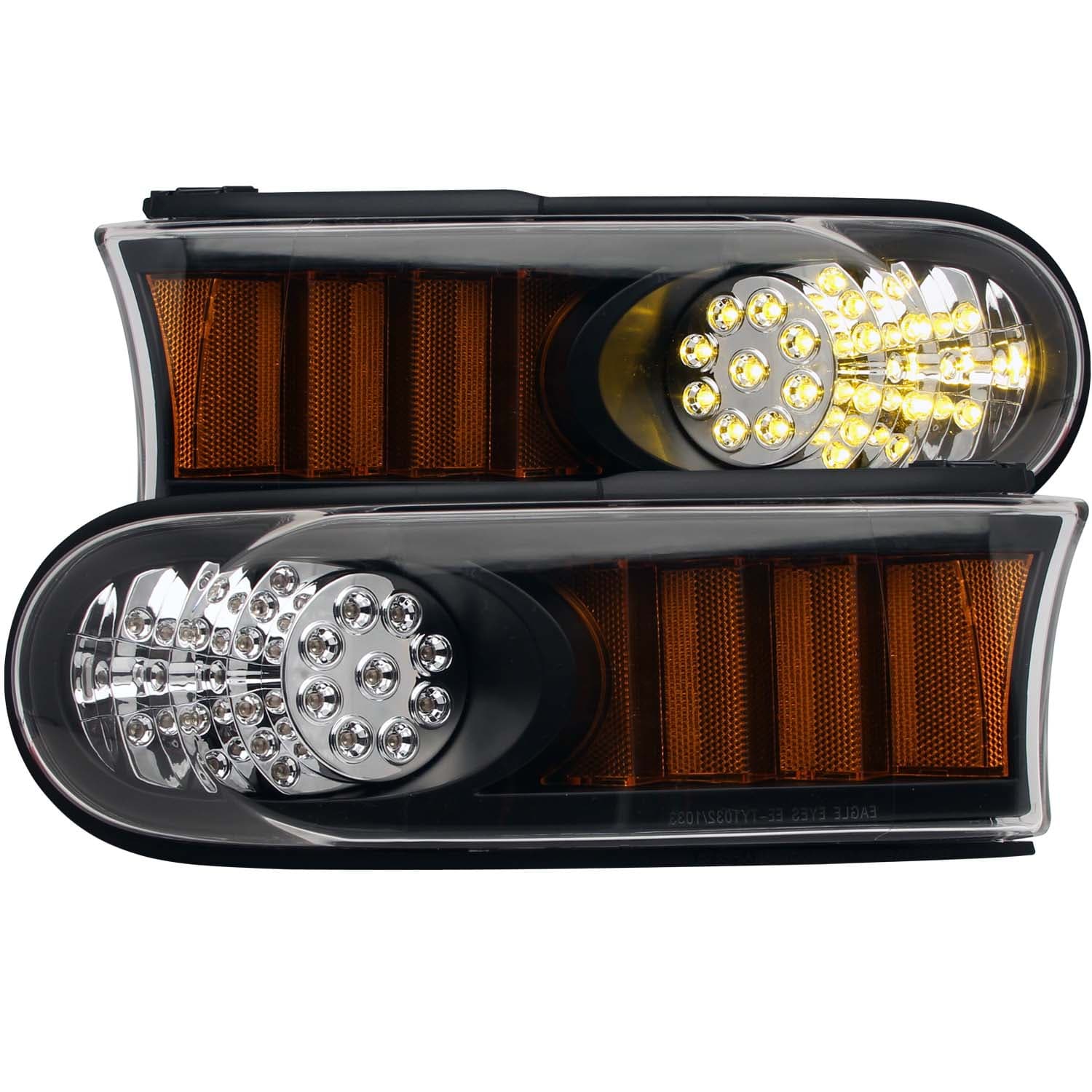 LED Parking Lights; Clear Lens; Black Housing; Amber Reflector; Pair; product image