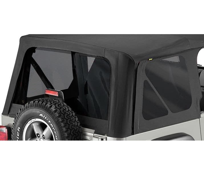 Window Replacement Set For Jeep 1997-2002 Wrangler TJ Fits Replace-A-Top 51121, 51124, 51127 Black Denim Bestop product image